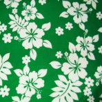 Green with White Flowers