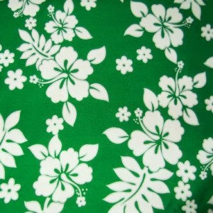 Green with White Flowers