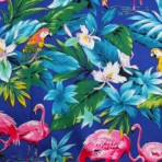 Pink Flamingos and Parrots