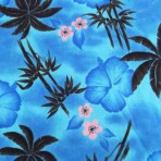 Blue with Bamboo and Palm Trees