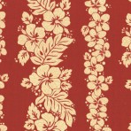 Cream on Maroon Hawaiian Floral