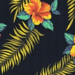 Black with Hawaiian Flowers