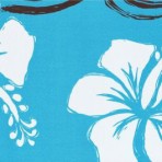 Aqua and White Hibiscus Sketch