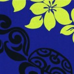 Blue with Green Plumerias